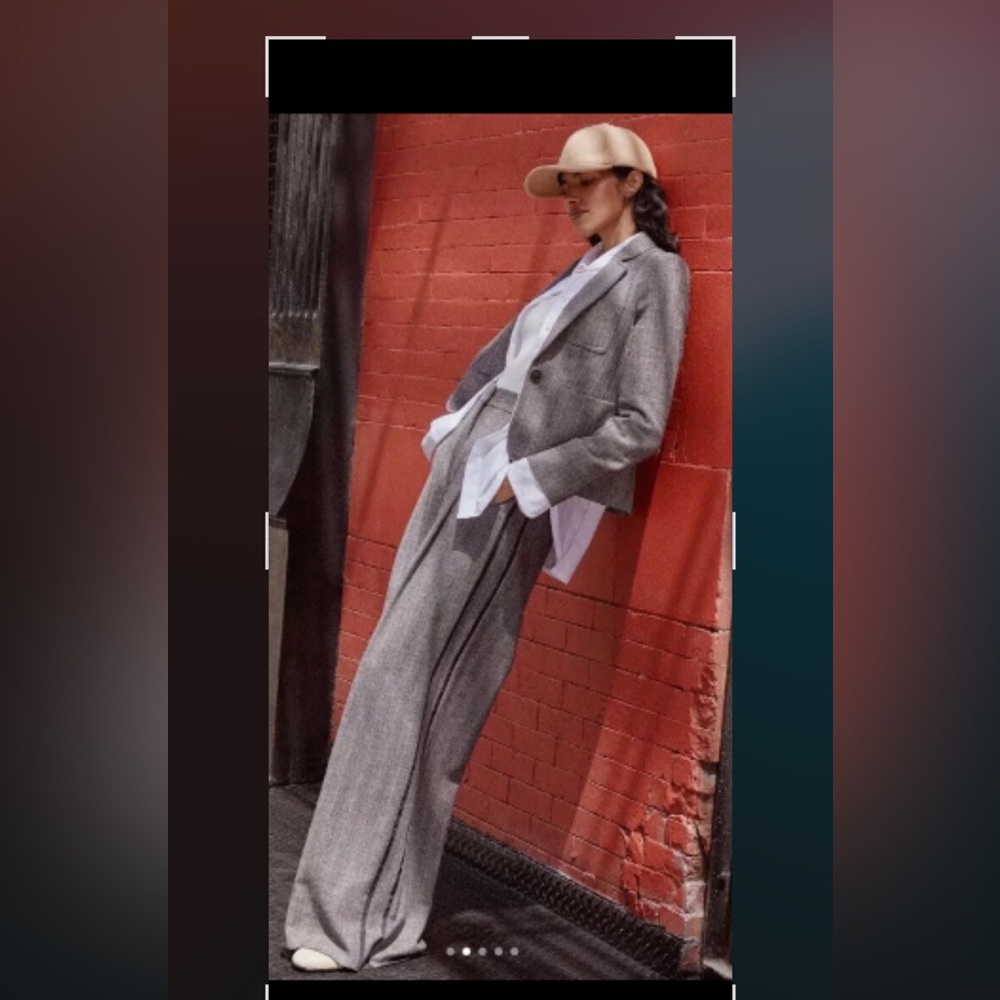 ME+EM Herringbone Wide-Leg Trousers